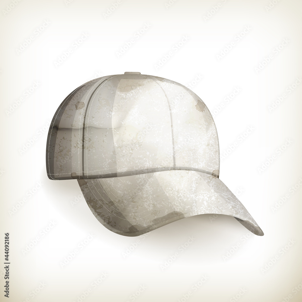 White baseball cap, old-style vector isolated White baseball cap, old-style vector isolated