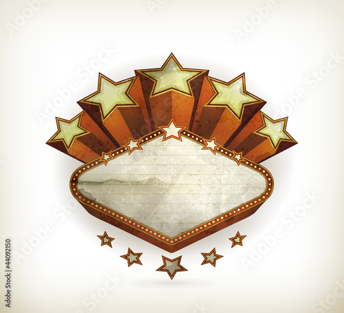 Vegas emblem, old-style vector isolated