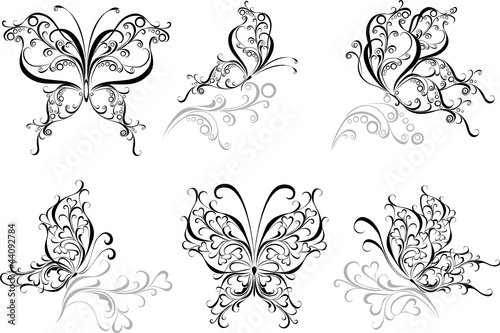 Set tattoo butterfly