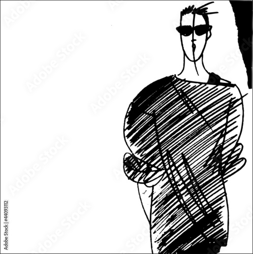 Fashion model. Sketch.