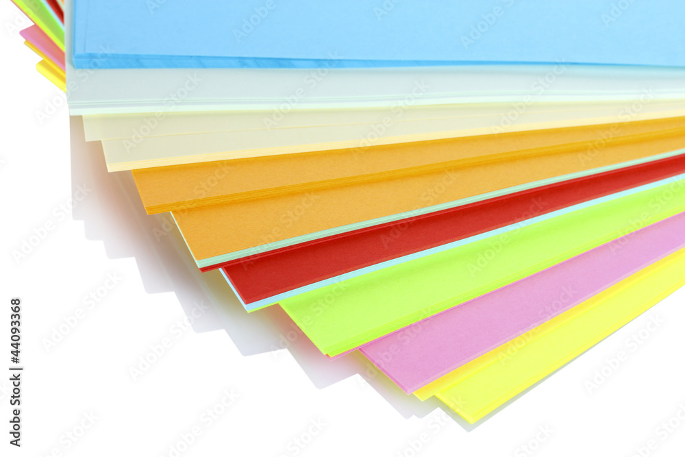 bright colorful paper isolated on white bright colorful paper isolated on white