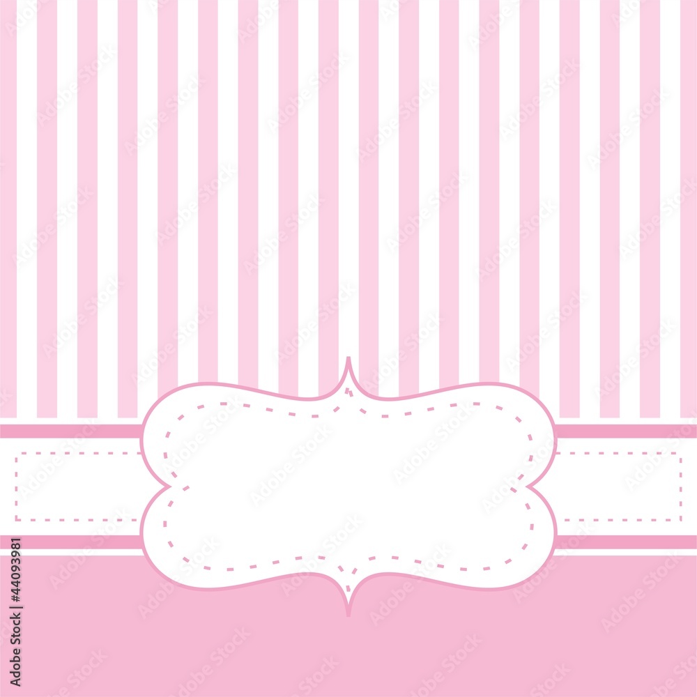 Vector wedding card or baby shower party invitation sweet pink