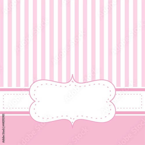 Vector wedding card or baby shower party invitation sweet pink
