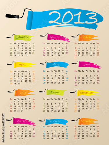Painted 2013 calendar design