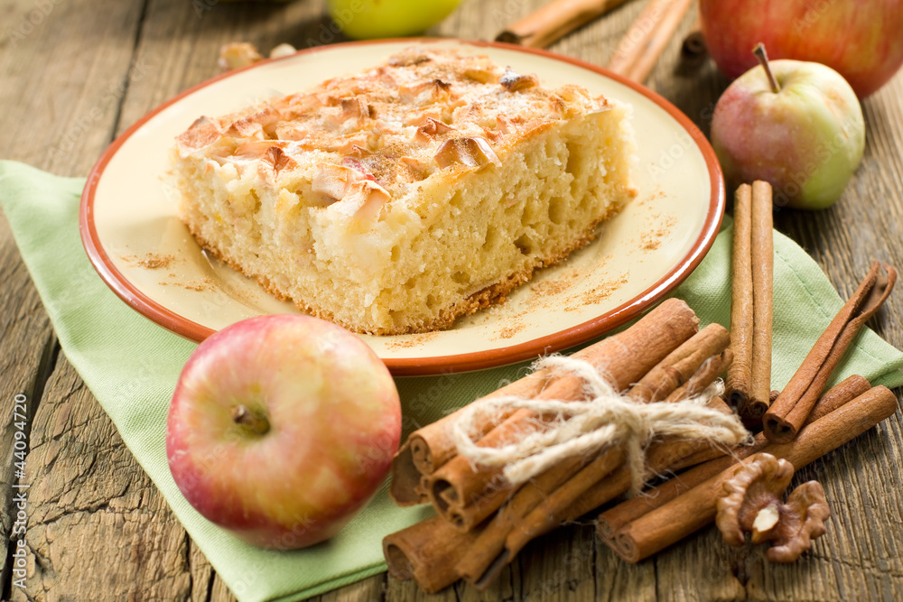 Homemade apple pie with cinnamon Homemade apple pie with cinnamon