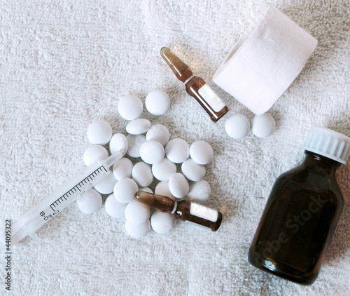 medications, syringes and ampoules