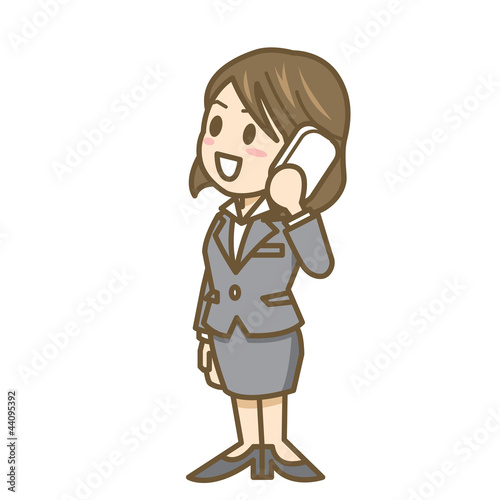 ビジネスウーマン　表情　全身　イラスト　携帯