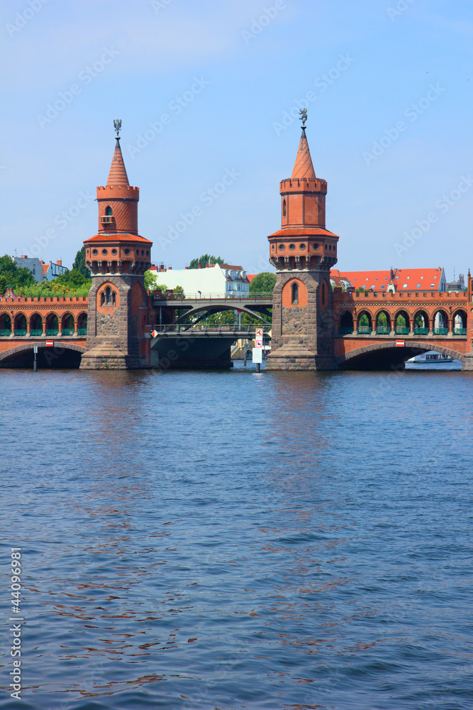 central towers of Oberbaum bridge, Berlin, Germany