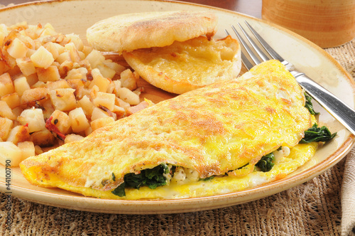 Spinach and feta cheese omelet