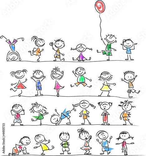 Симпатичные счастливых детей мультфильм