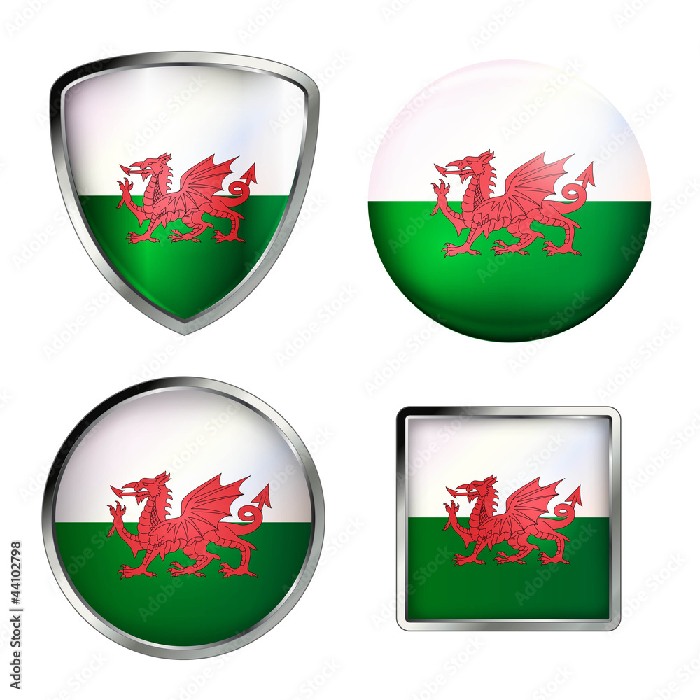 wales flag icon set wales flag icon set