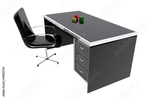 Silla y mesa de oficina