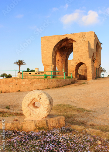 ruins in National Park Achziv, Israel photo