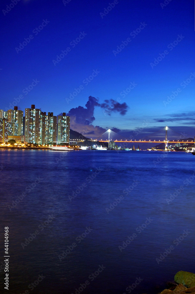 Hong Kong nightview at coast