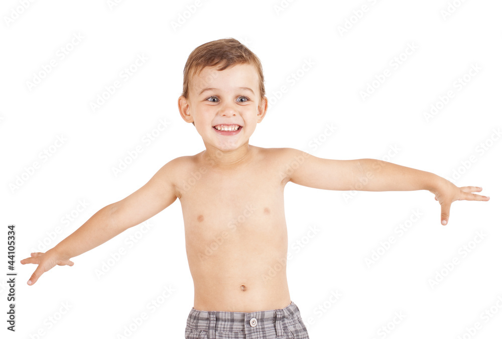 Portrait of happy little boy, isolated on white Portrait of happy little boy, isolated on white