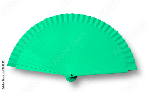 Green fan on white with shadow (clipping path)