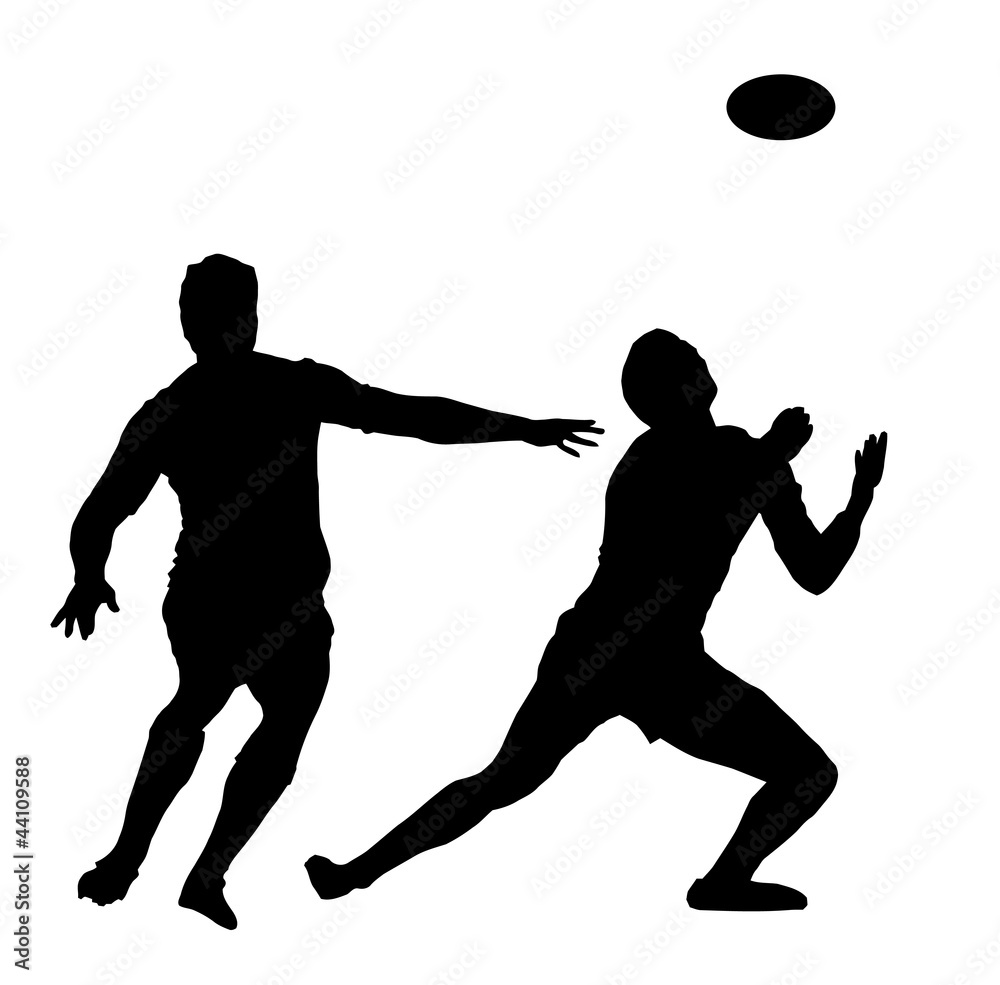Sport Silhouette - Rugby Football Awaiting High Ball