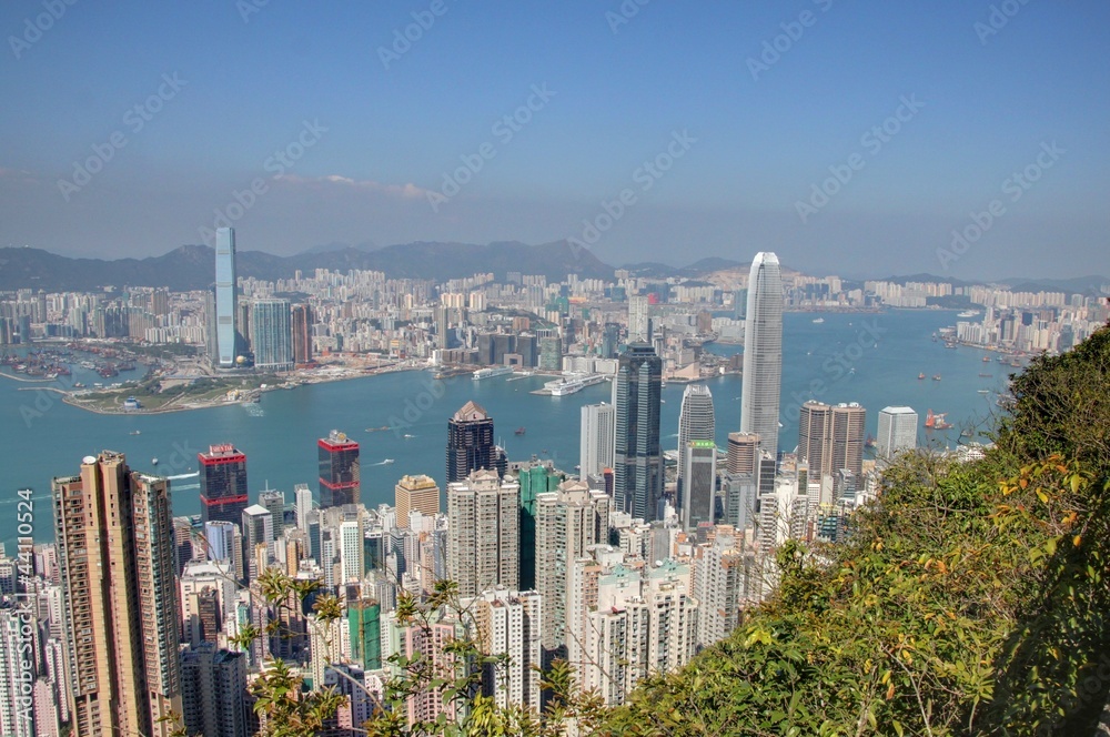 Fototapeta premium vue sur hong kong depuis le pic victoria