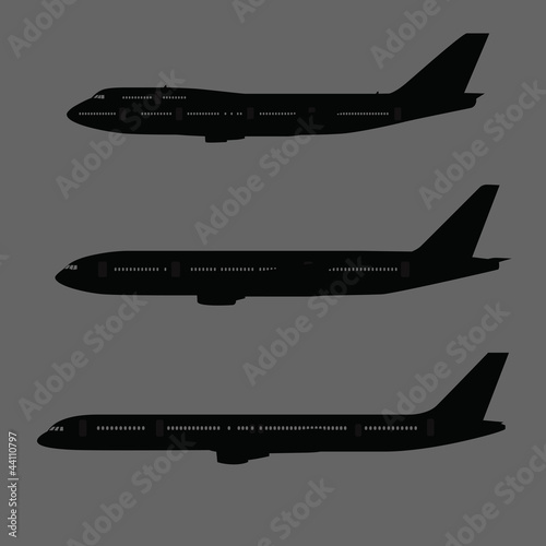 Aircraft silhouettes side view