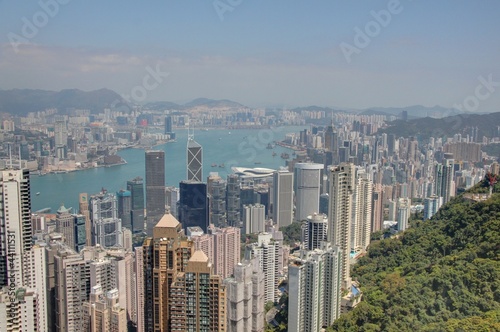 Obraz na płótnie vue sur hong kong depuis le pic victoria w salonie