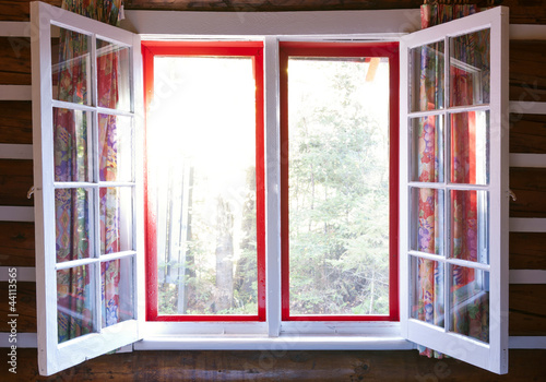 Open window in cottage
