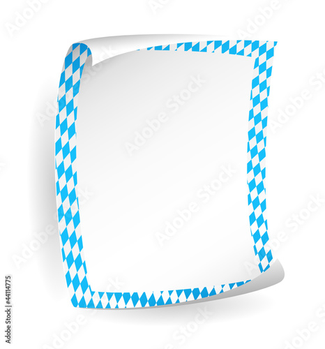 Paper board with frame in bavarian colors