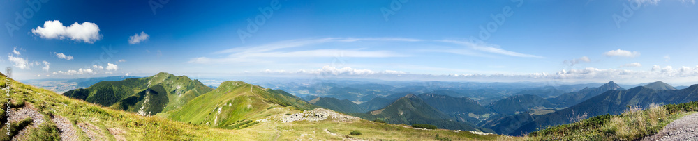 Panorama from summer mountain ridge-Little Fatra-Slovakia