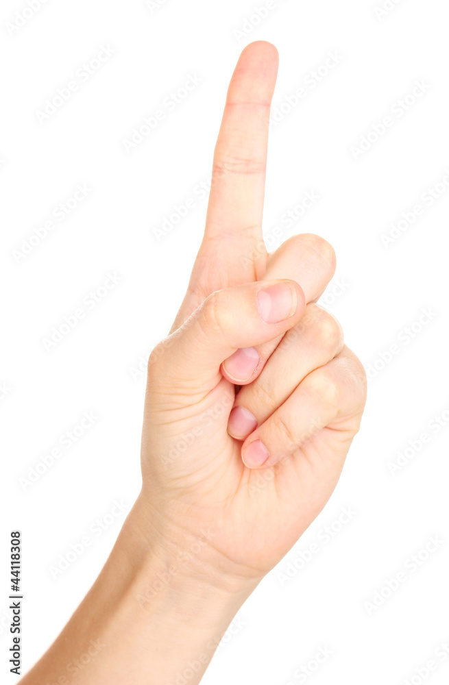 Hand making sign isolated on white Hand making sign isolated on white