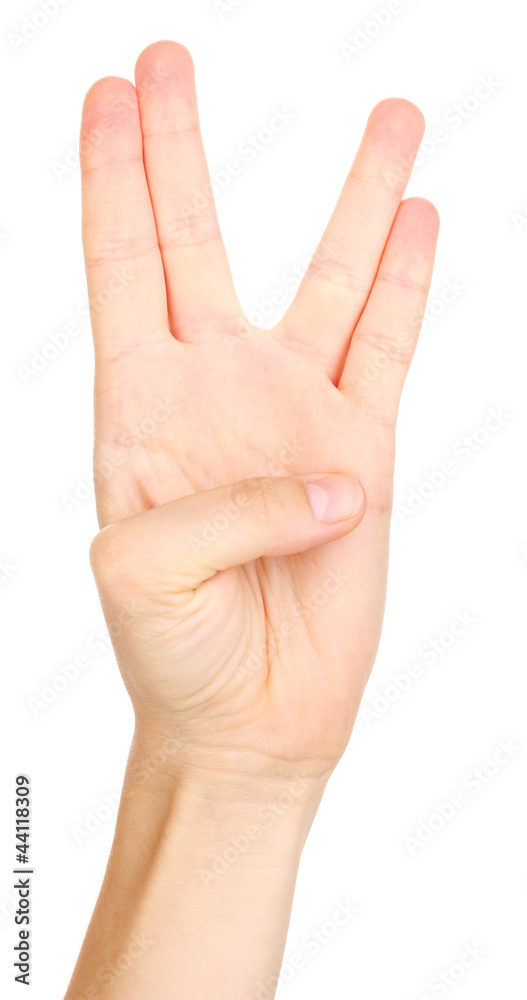 Hand making sign isolated on white Hand making sign isolated on white