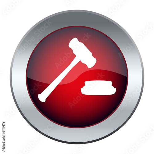 web button with the hammer, the judge