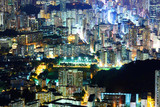 downtown in Hong Kong view from high at night