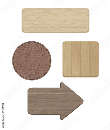 set of wooden signs
