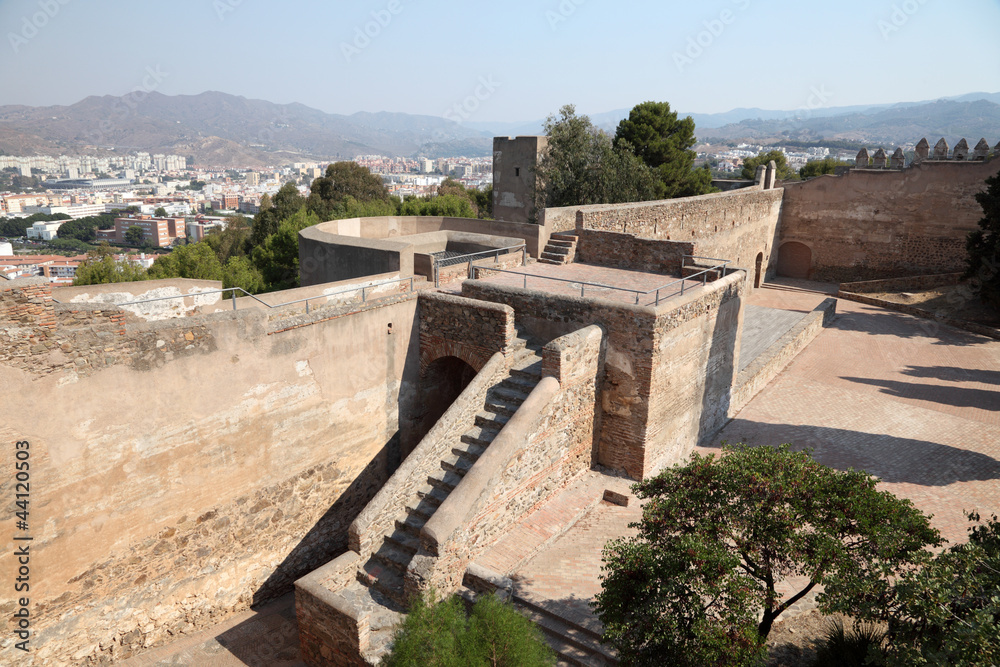 Ramparts of Gibralfaro in Malaga, Andalusia Spain