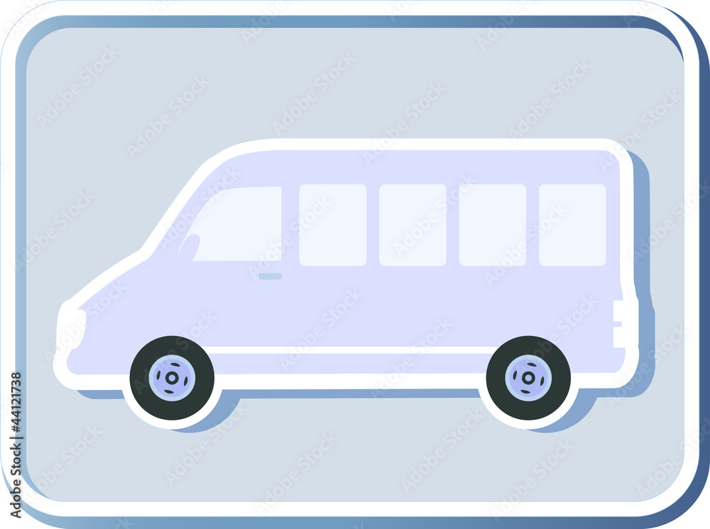 icon with isolated minibus