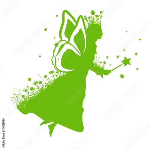 Blumen Fee Vektor Silhouette