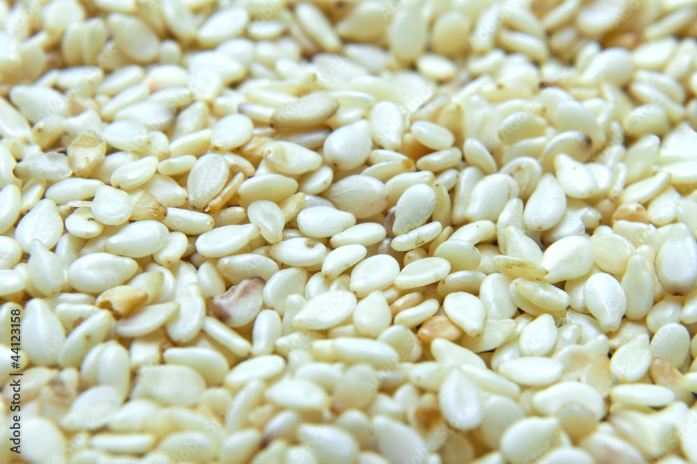 Close up of pile of sesame seeds