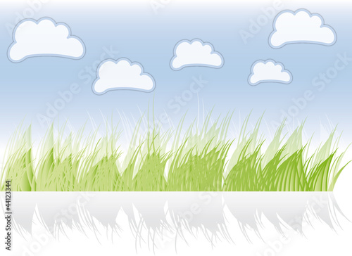 Wiese - rasen - himmel - wolke - frühling - sommer