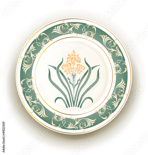 plate with art nouveau design