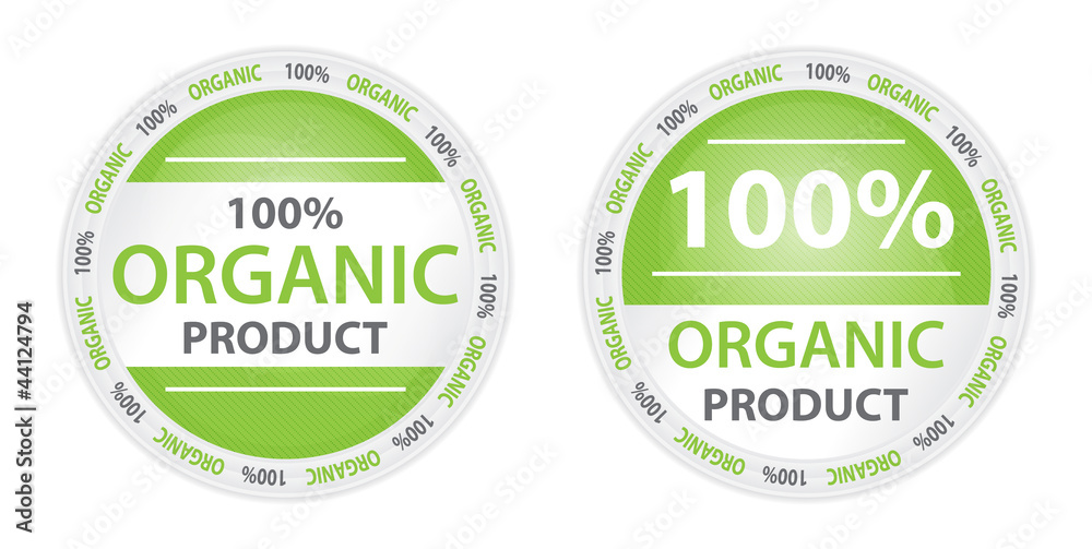 100% Organic Product Label in 2 Versions