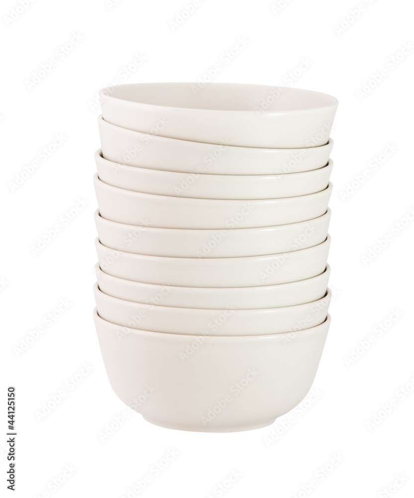 Obraz premium Stack of bowls isolated on white background