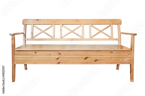 Wallpaper Mural Wooden bench isolated  on white Torontodigital.ca