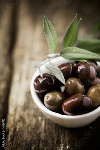Fresh black olive appetizers