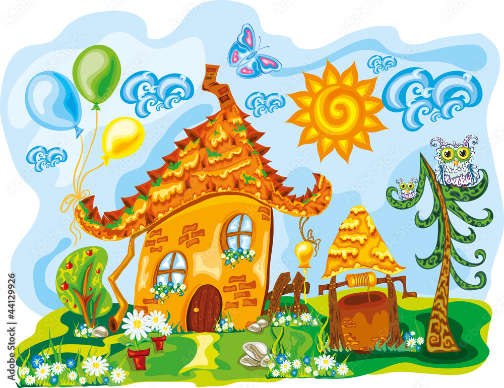 fairy house in bright cute dreamworld
