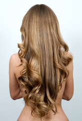 Handdoek met foto Kapsalon Vrouw met lang golvend haar  © darkfreya