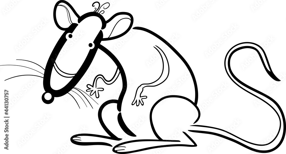 Obraz premium rat cartoon character for coloring