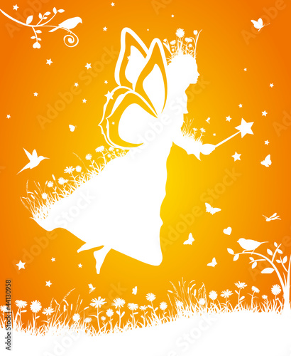 Blumen Fee Vektor Silhouette