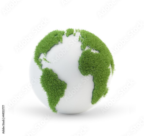 Fototapeta Naklejka Na Ścianę i Meble -  Earth globe covered with grass