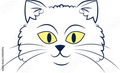 Large outlined cartoon cat face