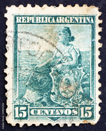 Postage stamp Argentina 1901 Liberty Seated, Allegory