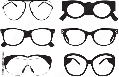 Collection of black sunglasses icons